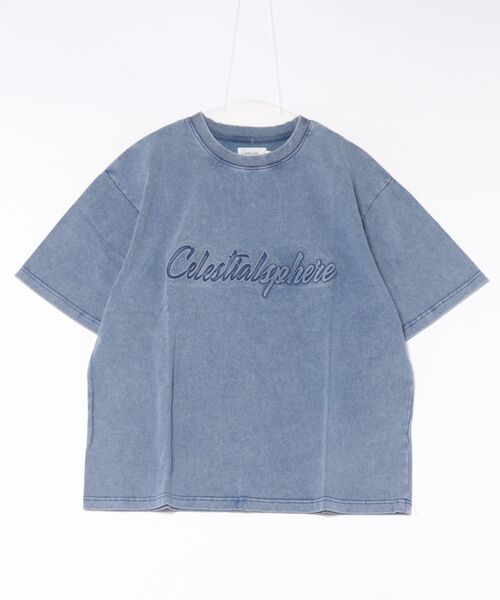 ATELANE(アテレーン)の「★ATELANE★硫化染 トラ刺繍、ロゴ エンボス、S/S TEE(Tシャツ/カットソー・メンズ・ブラック系/ネイビー系・MEDIUM)」の1枚目の写真