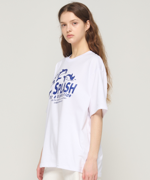 CARGOBROS FOR WOMAN（カーゴブロスフォーウィメン）の「SPLASH ドルフィン 半袖Tシャツ (ホワイト)（Tシャツ/カットソー・レディース・その他・SMALL/MEDIUM/LARGE/X-LARGE/2XL）」の3枚目の写真