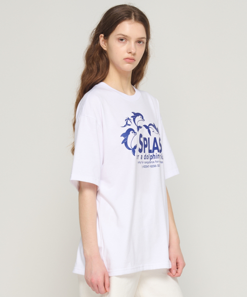 CARGOBROS FOR WOMAN（カーゴブロスフォーウィメン）の「SPLASH ドルフィン 半袖Tシャツ (ホワイト)（Tシャツ/カットソー・レディース・その他・SMALL/MEDIUM/LARGE/X-LARGE/2XL）」の4枚目の写真