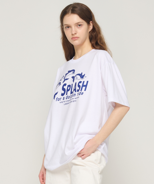 CARGOBROS FOR WOMAN（カーゴブロスフォーウィメン）の「SPLASH ドルフィン 半袖Tシャツ (ホワイト)（Tシャツ/カットソー・レディース・その他・SMALL/MEDIUM/LARGE/X-LARGE/2XL）」の5枚目の写真