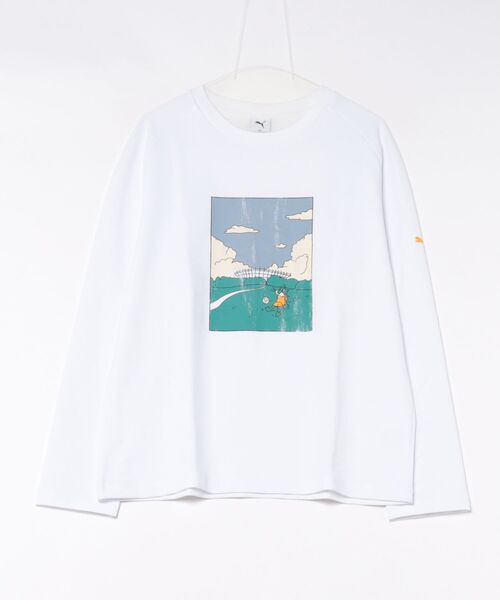 PUMA(プーマ)の「《PUMA》ESS ELEVATED MX ベビーテリー 長袖 Tシャツ(Tシャツ/カットソー・メンズ・ライトグレー/ブラック/ホワイト・M/XL/L/XXL/S)」の2枚目の写真