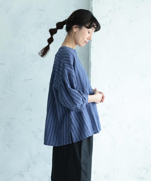 soulberry(ソウルベリー)の「藍色工房の手しごとブラウス(シャツ/ブラウス・レディース・ブルー・LL/3L/4L/5L/M/L)」の13枚目の写真