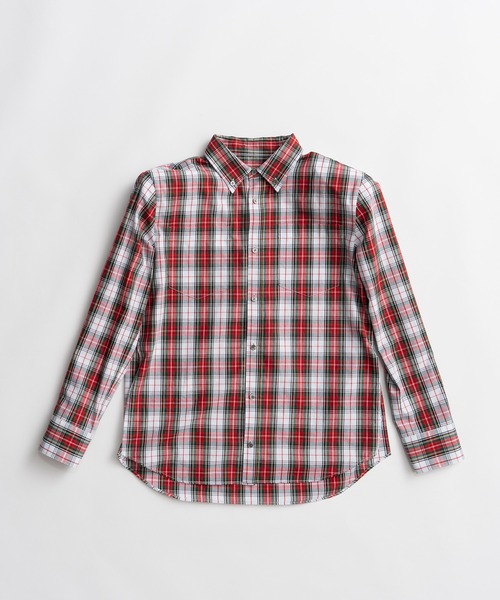 PRANK PROJECT(プランクプロジェクト)の「【2026Autumn Pre-Order】チェックショルダーパッテドシャツ / Check Shoulder Padded Shirt(シャツ/ブラウス・レディース・ベージュ/レッド/ネイビー・FREE)」の4枚目の写真