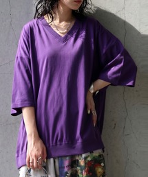 綿100 リブ裾 ドロップショルダー Tシャツ
