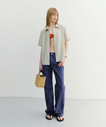 UNISEX CHECKED PAJAMA SHIRT_UDSH6B133_OLIVE CHECK