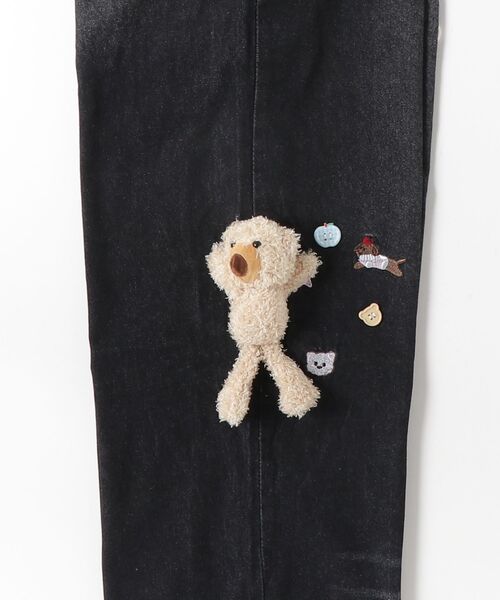 Dream garden（ドリームガーデン）の「童趣のある熊付け刺繍入りデニムパンツ（デニムパンツ・レディース・ブラック・XL/L/M/S）」の3枚目の写真