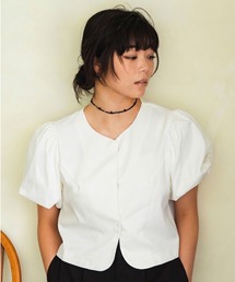 INOIE（イノイエ）の「［INOIE］ボリュームパフスリーブ クロップドブラウスジャケット（その他アウター）」