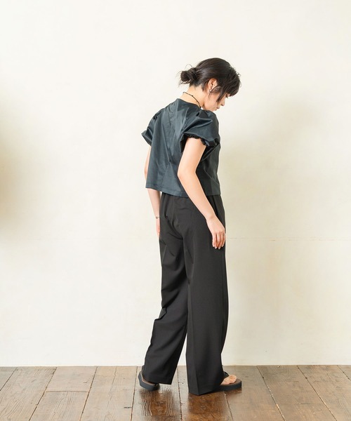 INOIE（イノイエ）の「［INOIE］ボリュームパフスリーブ クロップドブラウスジャケット（その他アウター・レディース・ホワイト/ブラック・FREE）」の8枚目の写真