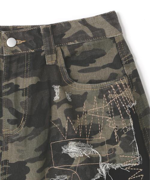 L.H.P(エルエイチピー)の「MAVYTH/メヴィス/CAMO DAMAGE DENIM PANTS(デニムパンツ・レディース・その他2・L/M)」の7枚目の写真