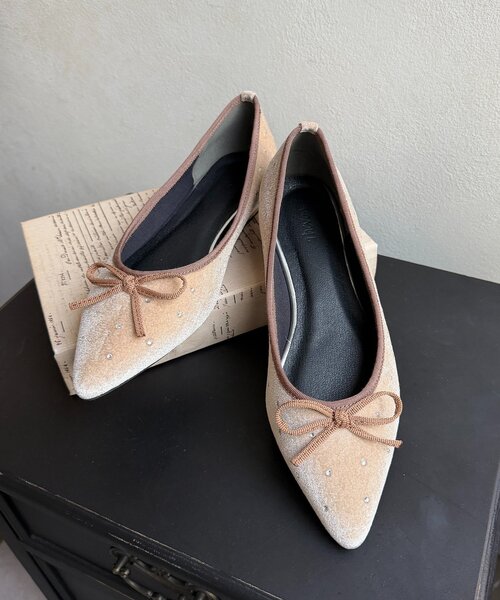 Thevon(ゼボン)の「ベロアドットバレエシューズ(パンプス・レディース・ベージュ/ブラウン/ブラック・M/L)」の10枚目の写真