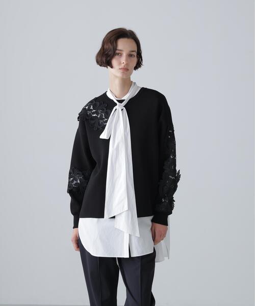 ADORE(アドーア)の「◆レースブロッキングニット(ニット/セーター・レディース・ブラック/ホワイト系その他・38)」の1枚目の写真