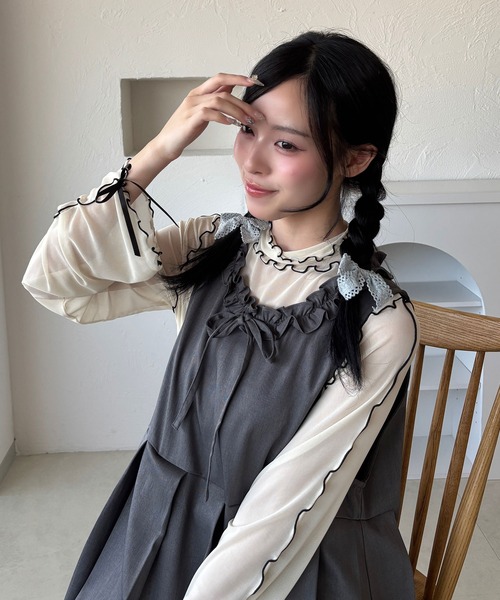 kutir(クティール)の「kutirlune/リボンレースヘアゴム(ヘアゴム・レディース・ライトホワイト/ライトブルー・FREE)」の3枚目の写真