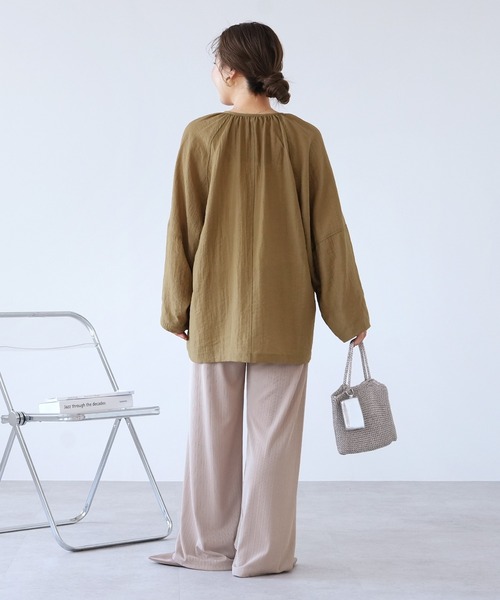 reca(レカ)の「ダブルリボン前開きブラウス(シャツ/ブラウス・レディース・キャメル/ネイビー/ブラウン系・FREE)」の19枚目の写真