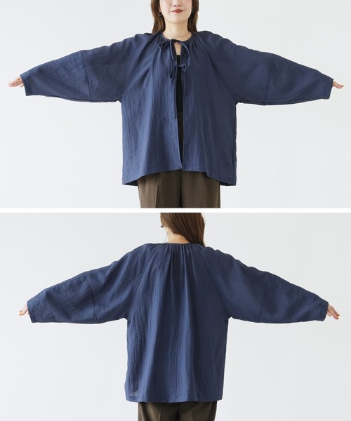 reca(レカ)の「ダブルリボン前開きブラウス(シャツ/ブラウス・レディース・キャメル/ネイビー/ブラウン系・FREE)」の21枚目の写真