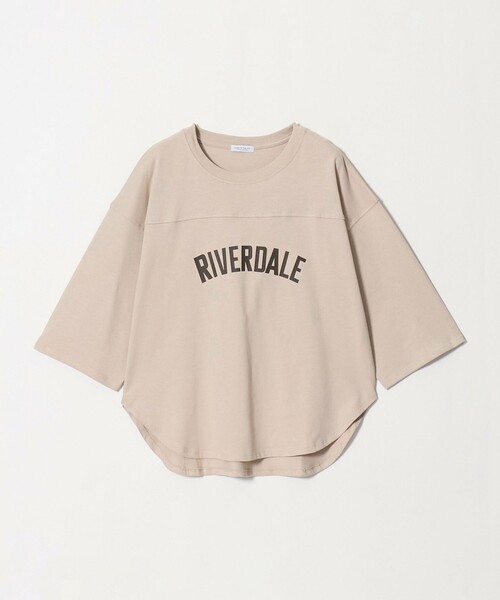 A DAY IN THE LIFE UNITED ARROWS(アデイインザライフユナイテッドアローズ)の「プリント フットボールTシャツ 7分袖 <A DAY IN THE LIFE>(Tシャツ/カットソー・レディース・ナチュラル/ダークブラウン/オフホワイト/ロイヤルブルー・FREE)」の4枚目の写真