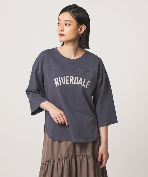 A DAY IN THE LIFE UNITED ARROWS(アデイインザライフユナイテッドアローズ)の「プリント フットボールTシャツ 7分袖 <A DAY IN THE LIFE>(Tシャツ/カットソー・レディース・ナチュラル/ダークブラウン/オフホワイト/ロイヤルブルー・FREE)」の7枚目の写真