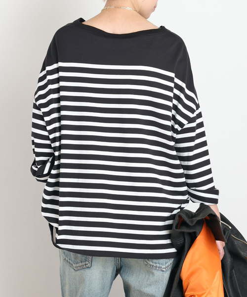 AP STUDIO(エーピーストゥディオ)の「ストライプTシャツ(Tシャツ/カットソー・レディース・ホワイト/ブラック・FREE)」の7枚目の写真