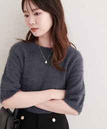 フェザー半袖ニット
