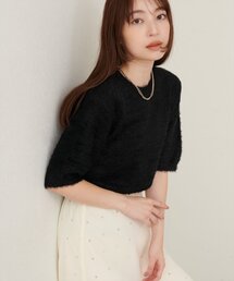 フェザー半袖ニット