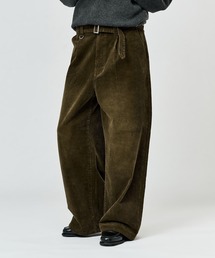 WETTEMPT（ウィテンプト）の「BLEACHED CORDUROY BELTED PANTS / ブリーチコーデュロイベルテッドパンツ（スラックス）」