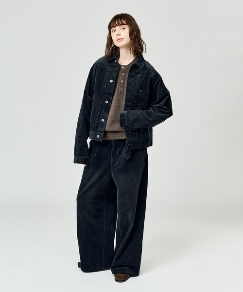 WETTEMPT(ウィテンプト)の「BLEACHED CORDUROY BELTED PANTS / ブリーチコーデュロイベルテッドパンツ(スラックス・メンズ・ブラック/ネイビー/ブラウン/カーキ・SMALL/MEDIUM/LARGE)」の5枚目の写真