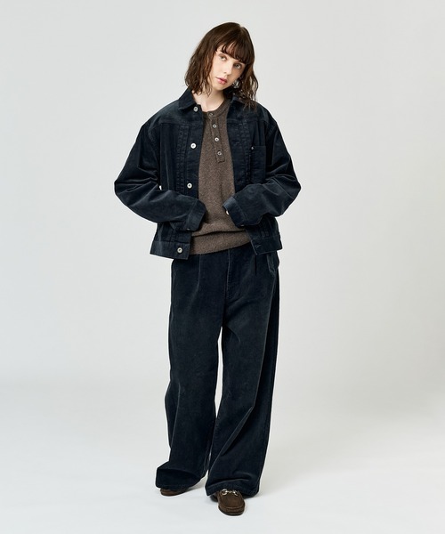 WETTEMPT(ウィテンプト)の「BLEACHED CORDUROY BELTED PANTS / ブリーチコーデュロイベルテッドパンツ(スラックス・メンズ・ブラック/ネイビー/ブラウン/カーキ・SMALL/MEDIUM/LARGE)」の9枚目の写真