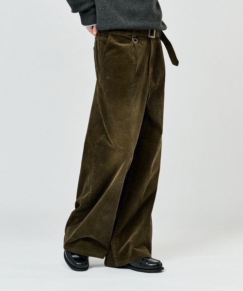 WETTEMPT(ウィテンプト)の「BLEACHED CORDUROY BELTED PANTS / ブリーチコーデュロイベルテッドパンツ(スラックス・メンズ・ブラック/ネイビー/ブラウン/カーキ・SMALL/MEDIUM/LARGE)」の13枚目の写真