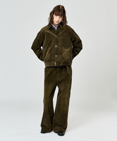 WETTEMPT(ウィテンプト)の「BLEACHED CORDUROY BELTED PANTS / ブリーチコーデュロイベルテッドパンツ(スラックス・メンズ・ブラック/ネイビー/ブラウン/カーキ・SMALL/MEDIUM/LARGE)」の19枚目の写真