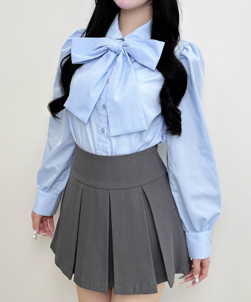 INGNI(イング)の「ボウタイブラウス(シャツ/ブラウス・レディース・ブルー/オフホワイト・M)」の11枚目の写真