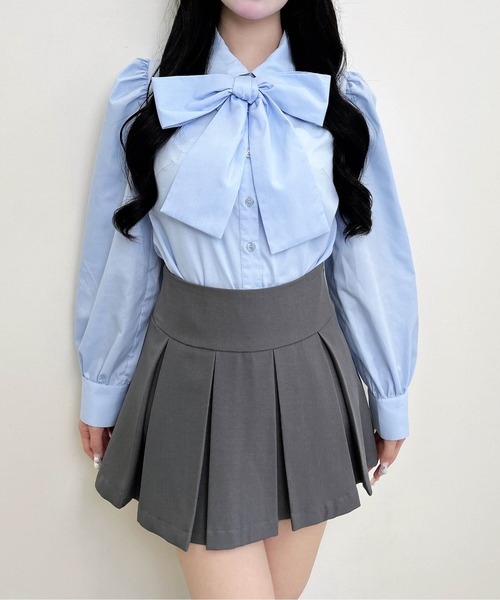 INGNI(イング)の「ボウタイブラウス(シャツ/ブラウス・レディース・ブルー/オフホワイト・M)」の12枚目の写真