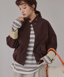 210nouve（トゥージュヌーブ）の「配色 スタンドカラー ブルゾン（ブルゾン）」