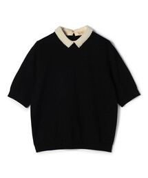 BALLSEY（ボールジィ）の「パールコンビ シャツカラープルオーバー（ニット/セーター）」