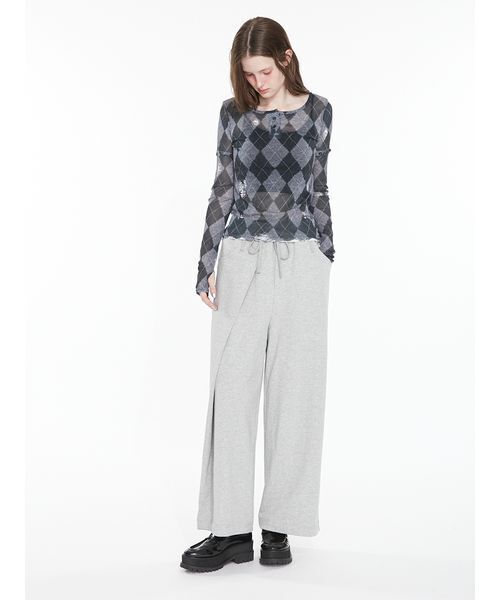 SORIN(ソリン )の「Argyle Check Print Top / アーガイルチェックプリントトップ(Tシャツ/カットソー・レディース・ダークグレー/ピンク・38)」の19枚目の写真