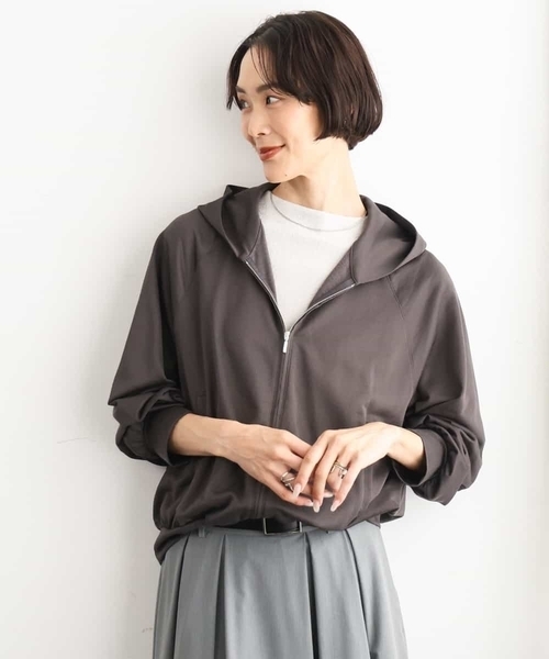 MICHEL KLEIN(ミッシェル・クラン)の「モール半袖プルオーバー(ニット/セーター・レディース・ボルドー/ネイビー/ライトグレー・38)」の9枚目の写真