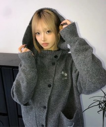 ◇COIRIS◇ブランド直輸入正規品/ジャーニーサーボタンハイネックフードニットカーディガン Journey Diagonal Button High Neck Hooded Knit Cardigan