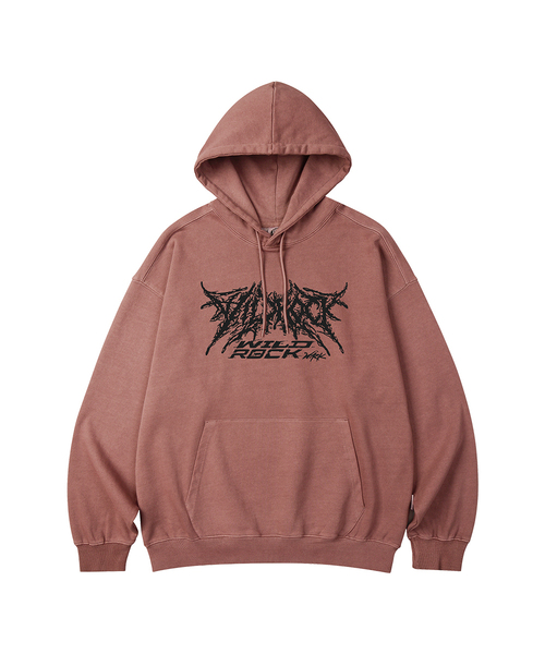 WILDROCK（ワイルドロック）の「ワイルドロウロゴピグメントオーバーサイズフードパーカー_5COL（パーカー・メンズ・ライトグレー/ピンク/ブルー/ダークカーキ/チャコール・SMALL/MEDIUM/LARGE/X-SMALL）」の5枚目の写真