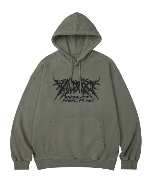 WILDROCK（ワイルドロック）の「ワイルドロウロゴピグメントオーバーサイズフードパーカー_5COL（パーカー・メンズ・ライトグレー/ピンク/ブルー/ダークカーキ/チャコール・SMALL/MEDIUM/LARGE/X-SMALL）」の6枚目の写真