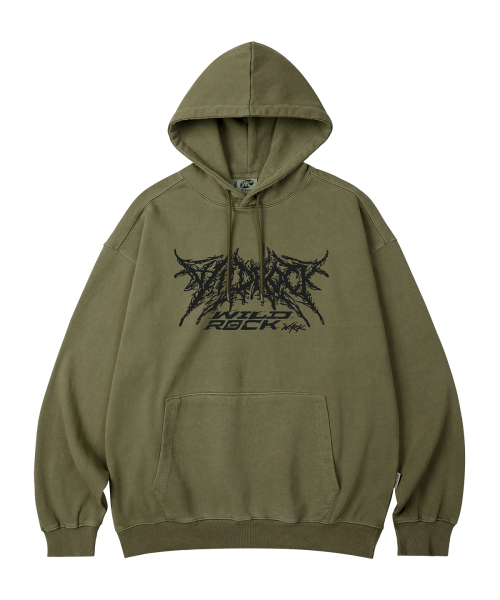WILDROCK（ワイルドロック）の「ワイルドロウロゴピグメントオーバーサイズフードパーカー_5COL（パーカー・メンズ・ライトグレー/ピンク/ブルー/ダークカーキ/チャコール・SMALL/MEDIUM/LARGE/X-SMALL）」の8枚目の写真