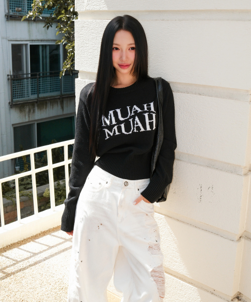 muahmuah（ムーアムーア）の「ジャカード ウール クロップドニット [ブラック]（ニット/セーター・レディース・その他・FREE）」の13枚目の写真