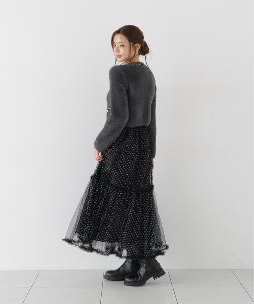 PROPORTION BODY DRESSING(プロポーションボディドレッシング)の「チェーン付きふわニットカーディガン / 1216274004(カーディガン/ボレロ・レディース・ホワイト系その他/ダークグレー/ブラウン系その他・FREE)」の13枚目の写真