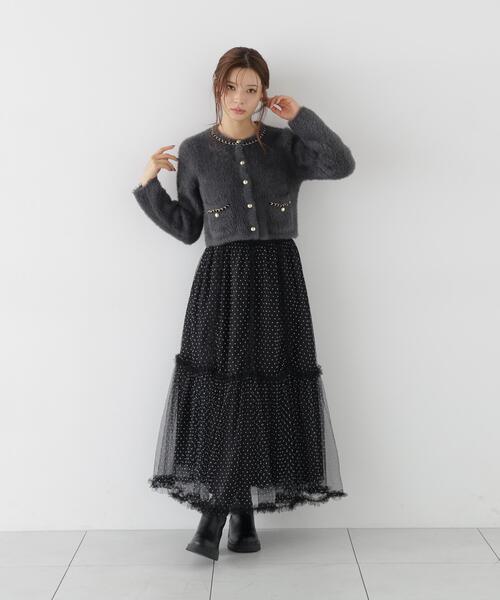 PROPORTION BODY DRESSING(プロポーションボディドレッシング)の「チェーン付きふわニットカーディガン / 1216274004(カーディガン/ボレロ・レディース・ホワイト系その他/ダークグレー/ブラウン系その他・FREE)」の14枚目の写真