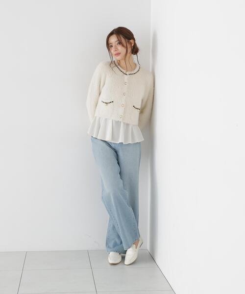 PROPORTION BODY DRESSING(プロポーションボディドレッシング)の「チェーン付きふわニットカーディガン / 1216274004(カーディガン/ボレロ・レディース・ホワイト系その他/ダークグレー/ブラウン系その他・FREE)」の18枚目の写真