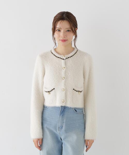 PROPORTION BODY DRESSING(プロポーションボディドレッシング)の「チェーン付きふわニットカーディガン / 1216274004(カーディガン/ボレロ・レディース・ホワイト系その他/ダークグレー/ブラウン系その他・FREE)」の21枚目の写真