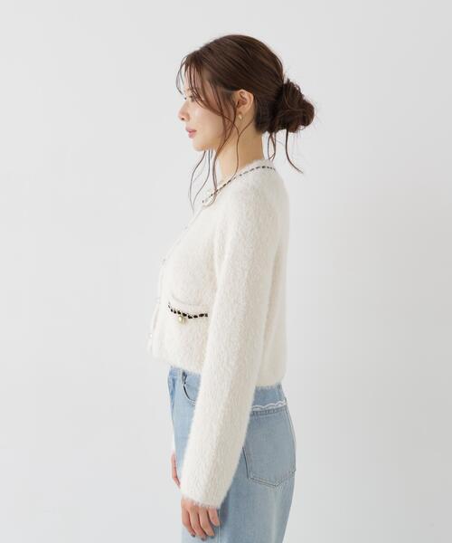 PROPORTION BODY DRESSING(プロポーションボディドレッシング)の「チェーン付きふわニットカーディガン / 1216274004(カーディガン/ボレロ・レディース・ホワイト系その他/ダークグレー/ブラウン系その他・FREE)」の22枚目の写真