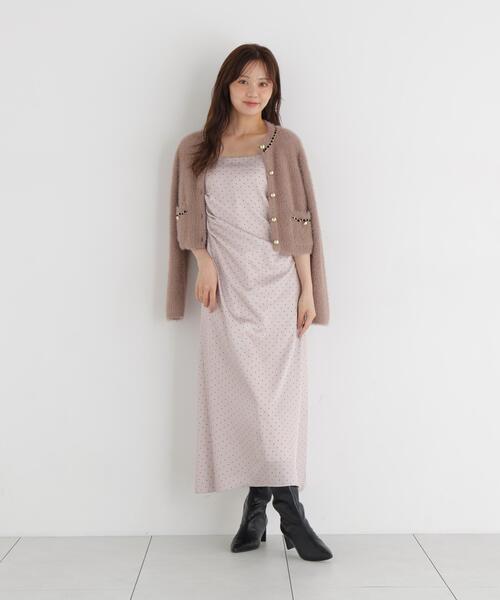 PROPORTION BODY DRESSING(プロポーションボディドレッシング)の「チェーン付きふわニットカーディガン / 1216274004(カーディガン/ボレロ・レディース・ホワイト系その他/ダークグレー/ブラウン系その他・FREE)」の5枚目の写真
