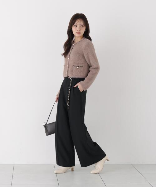 PROPORTION BODY DRESSING(プロポーションボディドレッシング)の「チェーン付きふわニットカーディガン / 1216274004(カーディガン/ボレロ・レディース・ホワイト系その他/ダークグレー/ブラウン系その他・FREE)」の6枚目の写真