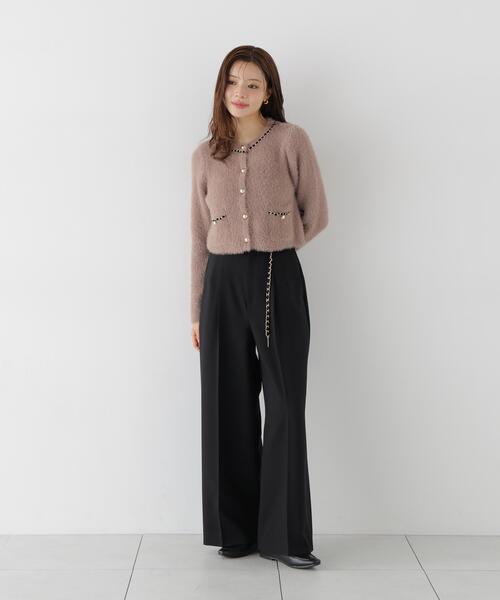 PROPORTION BODY DRESSING(プロポーションボディドレッシング)の「チェーン付きふわニットカーディガン / 1216274004(カーディガン/ボレロ・レディース・ホワイト系その他/ダークグレー/ブラウン系その他・FREE)」の8枚目の写真
