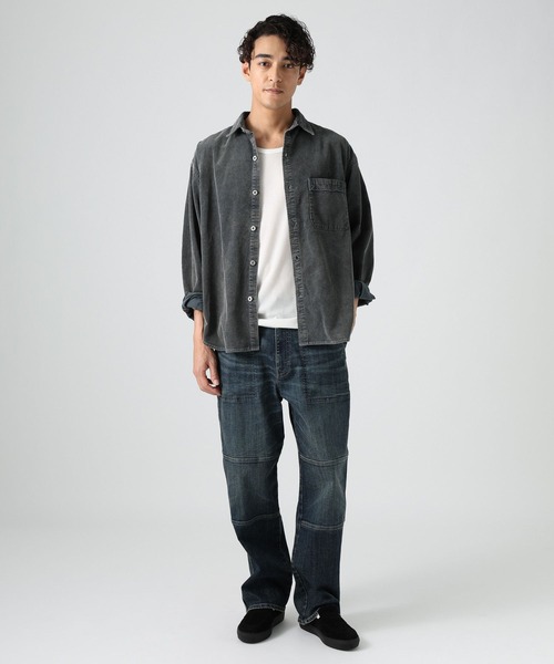 BAYFLOW(ベイフロー)の「ヴィンテージライクコーデュロイシャツ(シャツ/ブラウス・メンズ・ブルー/チャコール/ベージュ・LARGE/MEDIUM)」の4枚目の写真