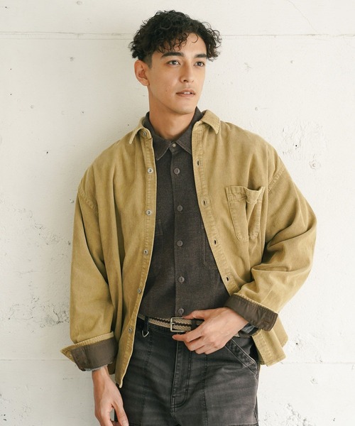 BAYFLOW(ベイフロー)の「ヴィンテージライクコーデュロイシャツ(シャツ/ブラウス・メンズ・ブルー/チャコール/ベージュ・LARGE/MEDIUM)」の11枚目の写真