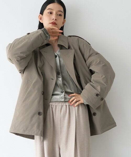 RONEL（ロネル）の「【RONEL/撥水】中綿キルトトレンチ（トレンチコート・レディース・ブラック/ベージュ/オリーブ・S/M）」の3枚目の写真